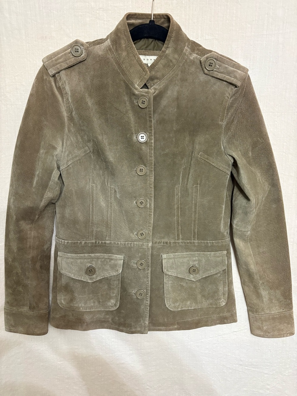 SORBE military inspired 100% suede jacket size medium
